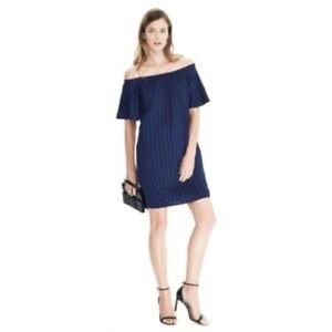 Banana Republic Blue Pin Striped Sleeveless Dress
